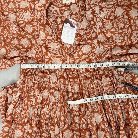 NWT Daughters of India Kyra Cotton Midi Dress Caramel Size Small - Picture 9 of 9